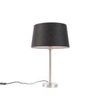 Moderne tafellamp staal met zwarte kap 35 cm - Simplo, Huis en Inrichting, Nieuw, Overige materialen, Modern, 50 tot 75 cm