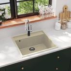 vidaXL Gootsteen met overloopgat graniet beige, Doe-het-zelf en Verbouw, Sanitair, Verzenden, Nieuw