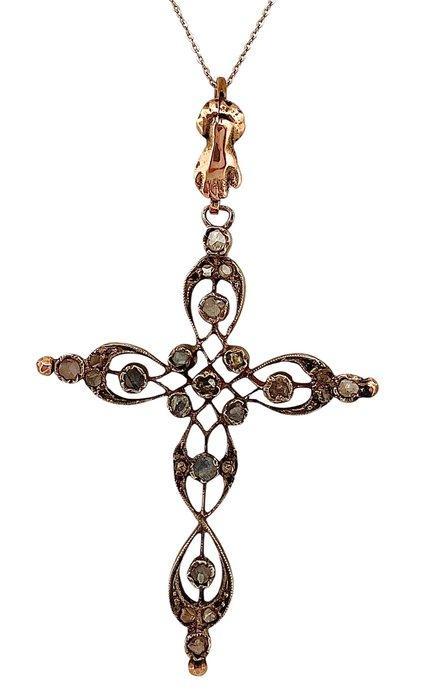 Zonder minimumprijs - Halsketting - 9 kt. Roségoud, Zilver, Sieraden, Tassen en Uiterlijk, Kettingen