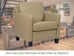 Leren fauteuil Smart - Massif Safari (taupe/grijs) - Poten, Huis en Inrichting, Fauteuils, Nieuw, Ophalen of Verzenden, Bohemian, Eigentijds, Modern, Retro