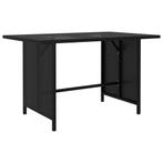 vidaXL Tuintafel 110x70x65 cm poly rattan zwart, Verzenden, Nieuw, Rotan