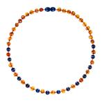 Barnsteen baby-peuter kettinkje - cognac - lapis lazuli (32, Sieraden, Tassen en Uiterlijk, Armbanden, Nieuw