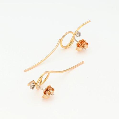 Oorbellen - 18 karaat Geel goud Diamant (Natuurlijk), Sieraden, Tassen en Uiterlijk, Oorbellen