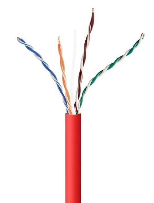 UTP CAT5e stug 305M CCA Rood (netwerkkabel op rol), Computers en Software, Pc- en Netwerkkabels, Nieuw, Ophalen of Verzenden