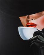 Roi Passarini - woman with coffee, Antiek en Kunst