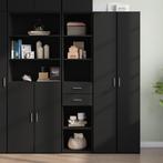 vidaXL buffetkast 40x42,5x185 cm bewerkt hout zwart, Minder dan 50 cm, Verzenden, Nieuw, Minder dan 100 cm