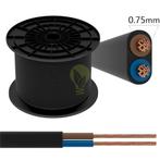 H05VV-F Installatiekabel | 2 x 0,75mm aders | zwart, Ophalen of Verzenden, Nieuw, Kabel of Snoer