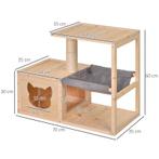TRUUSK Kattenhuis Met Hangmat - Kattenbak Met Sisalpaal - Ka, Dieren en Toebehoren