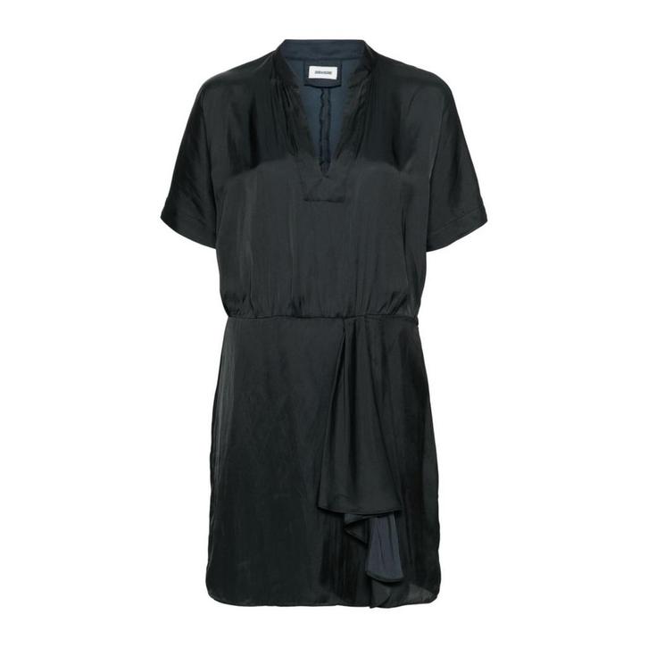 Zadig & Voltaire • zwarte satijnen jurk • S, Kleding | Dames, Jurken, Zwart, Nieuw, Maat 36 (S), Verzenden