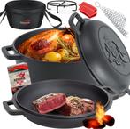 KESSER® Dutch Oven Gietijzeren Pan 1,8L en Pot 4,8L - Zwart, Verzenden, Nieuw