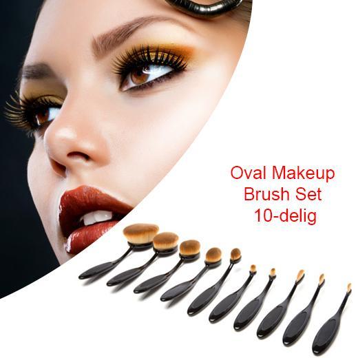 Ovale Make-up Borstelset (10-delig), Sieraden, Tassen en Uiterlijk, Uiterlijk | Cosmetica en Make-up, Verzenden