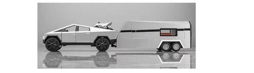 Tesla - Modelauto - Tesla Camping Caravan Silver con, Hobby en Vrije tijd, Modelauto's | 1:5 tot 1:12