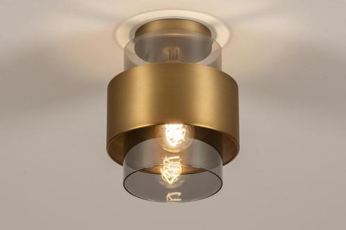 Rietveld Plafondlampen - Grijs, Goud, Brons - Glas, Metaal, Huis en Inrichting, Lampen | Plafondlampen, Verzenden