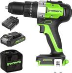 GREENWORKS 24 Volt accu schroef-klopboormachine GD24DD60K2, Doe-het-zelf en Verbouw, Nieuw