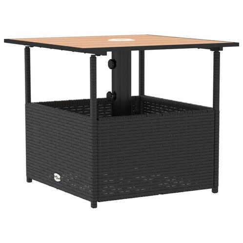 Zwarte Rattan Tuintafel 55x55 | Tweedekansje | OP = OP, Tuin en Terras, Tuintafels, Vierkant, Nieuw, Hout, Ophalen of Verzenden
