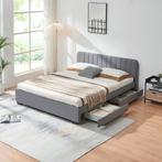 Bed Nofrenna bedframe met 4 bedlades 200x160 cm grijs [en.ca, Huis en Inrichting, Slaapkamer | Bedden, Verzenden, Nieuw