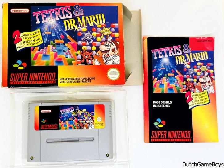 Super Nintendo / Snes - Tetris & Dr. Mario - FAH, Spelcomputers en Games, Games | Nintendo Super NES, Gebruikt, Verzenden