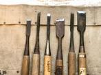Set of 6 / Japanese Vintage  NOMI Chisel w/Tool Roll