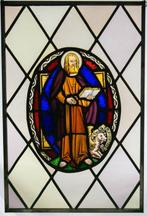 Glas-in-loodraam - 1850-1900 - Lukas de Evangelist, Antiek en Kunst