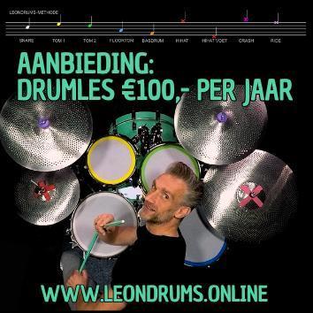 Aanbieding ! €100,- per jaar - Ruim 432 uur - 5 niveaus, Muziek en Instrumenten, Drumstellen en Slagwerk, Nieuw
