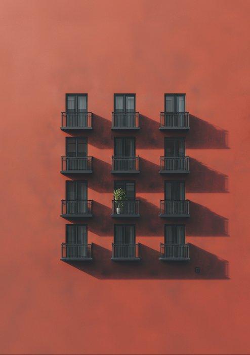 Marcus Cederberg - Big red wall -XXL - 70x100 cm, Antiek en Kunst, Kunst | Designobjecten