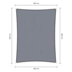 Rechthoek schaduwdoek - Grijs - Waterdicht - 3,5 x 5,0 m, Nieuw, Ophalen of Verzenden