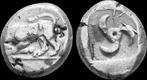 Ca 480/70-430bc Dynasts of Lycia Ar stater Triskeles zilver, Postzegels en Munten, Munten | Europa | Niet-Euromunten, Verzenden