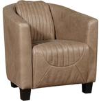Leren fauteuil Press Special - Vintage Taupe (taupe/bruin), Huis en Inrichting, Fauteuils, Nieuw, 50 tot 75 cm, Leer, 75 tot 100 cm