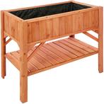Hoge plantenbak met legplank 119x53x90cm - bruin