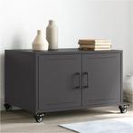 vidaXL Salontafel 68x50x43,5 cm staal zwart, Huis en Inrichting, Tafels | Salontafels, Verzenden, Nieuw, Metaal, 50 tot 100 cm