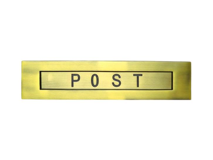 Brievenbusklep POST – 33 cm – messing – klassieke decoratie, Tuin en Terras, Brievenbussen, Ophalen of Verzenden