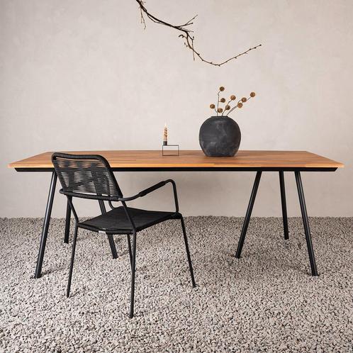 Tuintafel met houten blad | 200 x 100 cm, Tuin en Terras, Tuintafels, Nieuw, Hout, Rechthoekig, Verzenden
