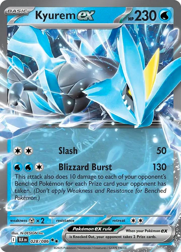 Kyurem EX 028/086 Black Bolt, Hobby en Vrije tijd, Verzamelkaartspellen | Pokémon, Losse kaart, Nieuw, Foil, Ophalen of Verzenden