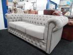 Chesterfield Maarssen Taupe / Beige 3 zits Chesterfield bank, Huis en Inrichting, Ophalen, Chesterfield, Stof, Driepersoons