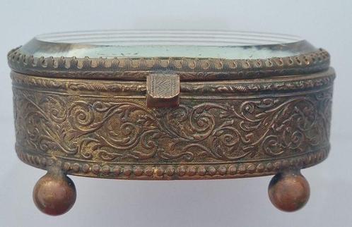 Sieradendoos (3) - Brons, Glas - Napoleon III, Antiek en Kunst, Curiosa en Brocante