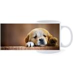 Beker - Golden Retreiver Pup op Houten Balk NIEUW, Ophalen of Verzenden, Nieuw