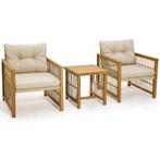 Tuinmeubelen Acaciahout Set incl. 2 Houten Stoelen en 1 Bijz