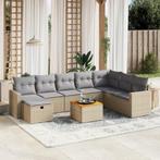 vidaXL 9-delige Loungeset met kussens poly rattan gemengd, Tuin en Terras, Tuinsets en Loungesets, Verzenden, Nieuw, Rotan, Loungeset