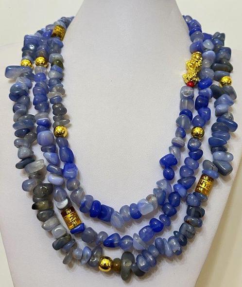 Agata blauw natuur met sterke amuletten: Tambon Tibetaans, Antiek en Kunst, Antiek | Boeken en Bijbels