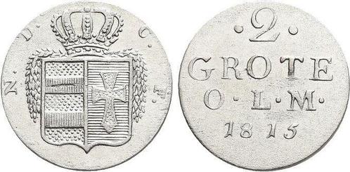 2 Grote 1815 Oldenburg Peter Friedrich Wilhelm 1785-1823, Postzegels en Munten, Munten | Europa | Niet-Euromunten, Verzenden