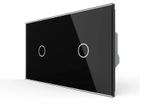 Zwarte Livolo 1+1 Touchscreen Dimmer | Wissel | Glaspaneel, Ophalen of Verzenden, Nieuw, Schakelaar
