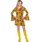 Disco 70S Jurk Gekleurd Dames, Kleding | Dames, Carnavalskleding en Feestkleding, Nieuw, Verzenden