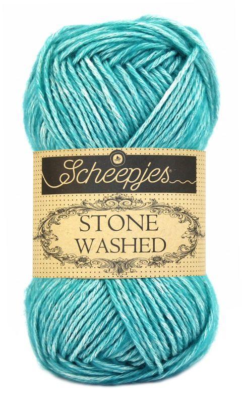 Scheepjes Stone Washed - 815 green agate - Katoen Garen, Hobby en Vrije tijd, Breien en Haken, Ophalen of Verzenden