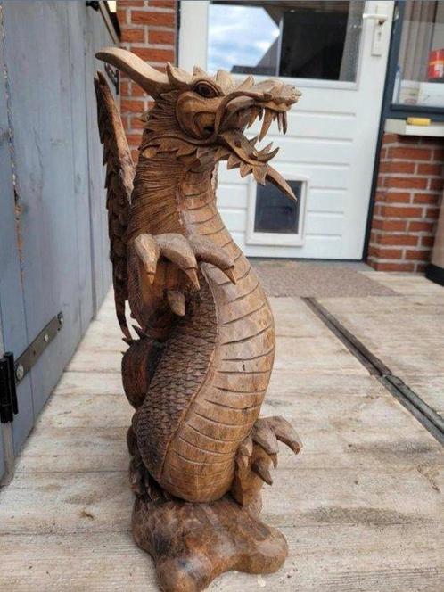 Draak 52 cm Suar houtsnijwerk - Hout - Indonesië - 20e eeuw, Antiek en Kunst, Kunst | Niet-Westerse kunst