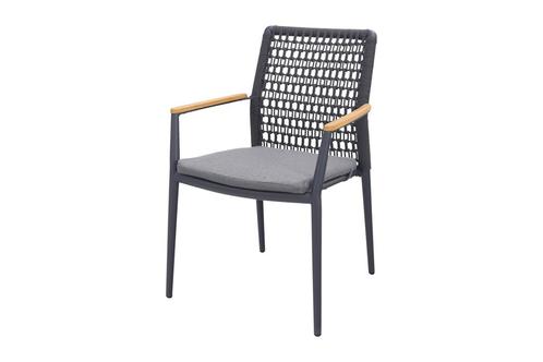 VDG Lumino stapelbare dining tuinstoel - antraciet / teak, Tuin en Terras, Tuinstoelen, Nieuw, Overige materialen, Verzenden
