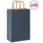 vidaXL Papieren zakken 50 st met hengsels 21x11x31 cm blauw, Verzenden, Nieuw