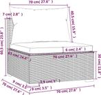 vidaXL - Tuinmiddenbank - met - kussens - poly - rattan -, Ophalen of Verzenden, Zo goed als nieuw