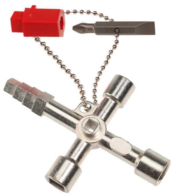 Multi sleutel - driehoek vierkant dubbelbaard + bithouder, Doe-het-zelf en Verbouw, Hang- en Sluitwerk, Overige typen, Nieuw, IJzer