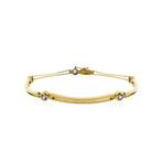 8 Krt. Fantasie schakel armband | 19 cm (zirconia, geelgoud), Sieraden, Tassen en Uiterlijk, Antieke sieraden, Ophalen of Verzenden