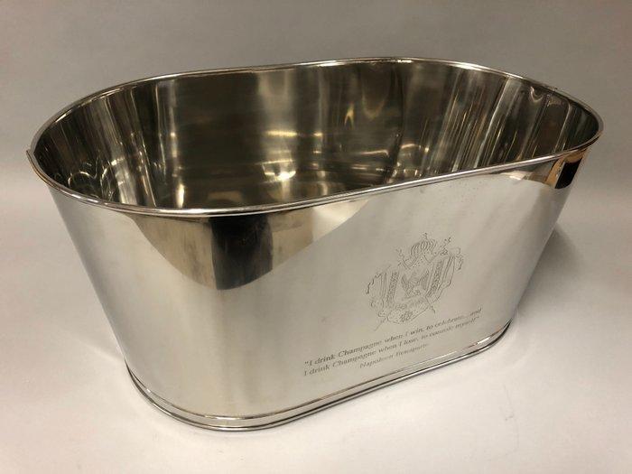 Wijnkoeler - Nickel gecoat met gegraveerde tekst van, Antiek en Kunst, Antiek | Meubels | Tafels